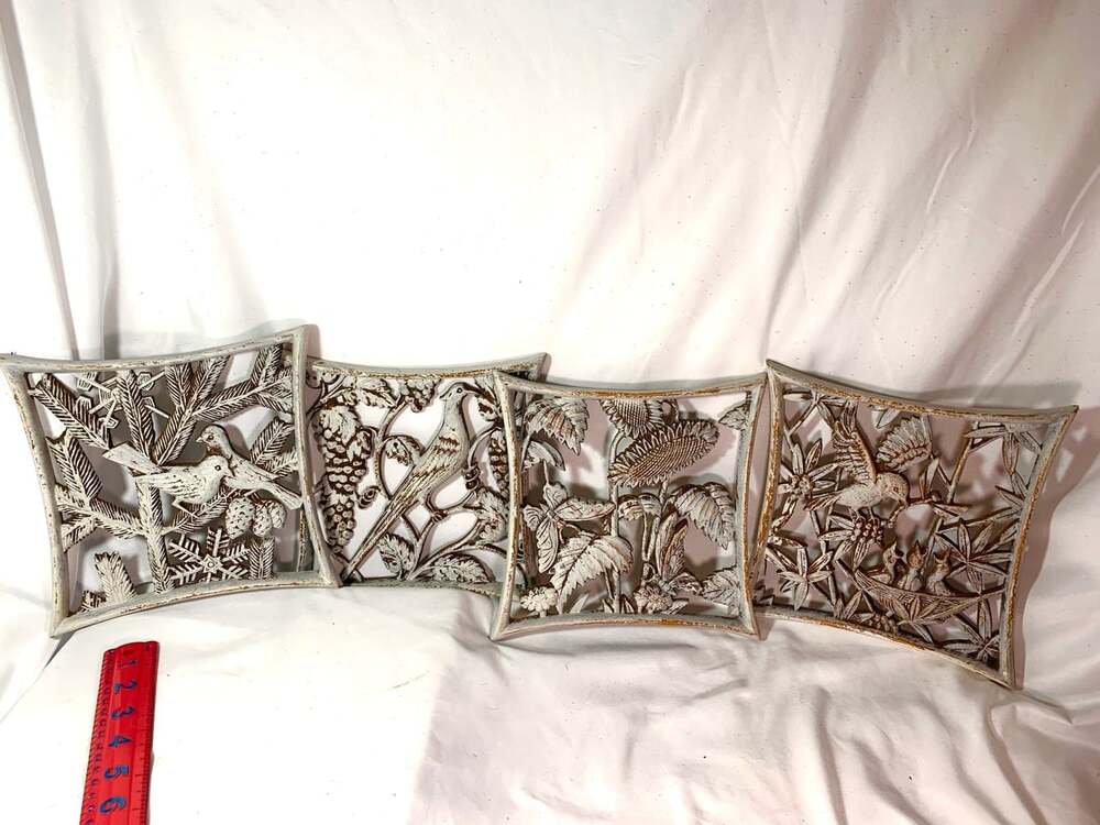 Carved Bird Wall hangings distressed